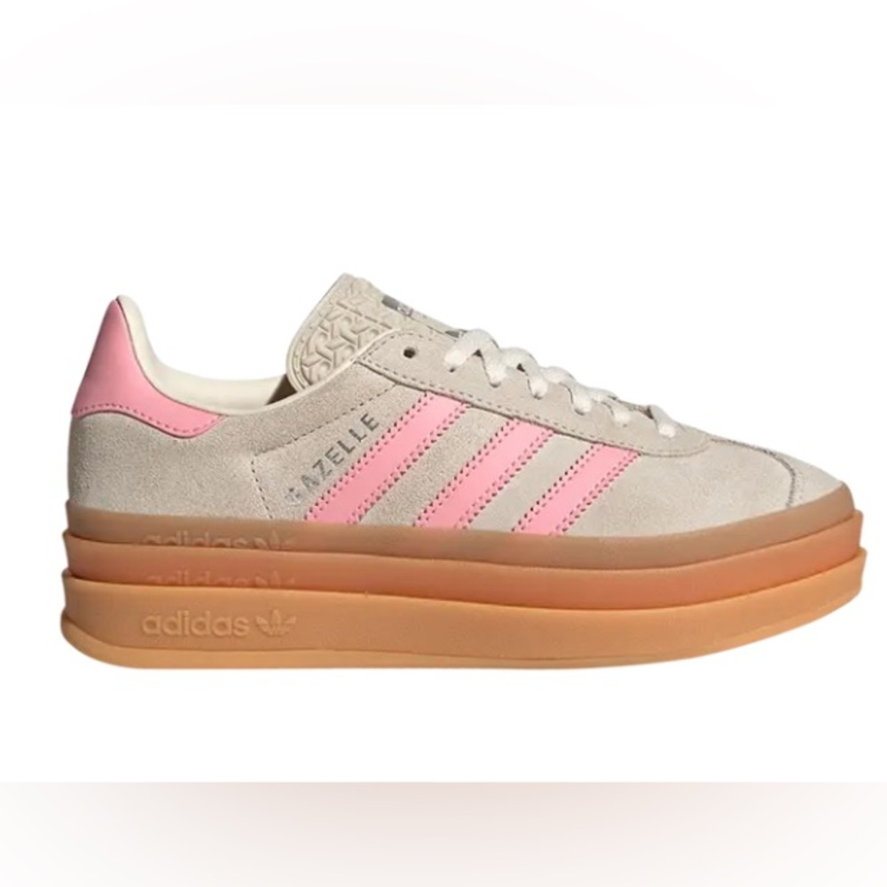 adidas Gazelle Bold Athletic Shoe - Big Kid - Alumina / Pink / Kid's Size 4.5